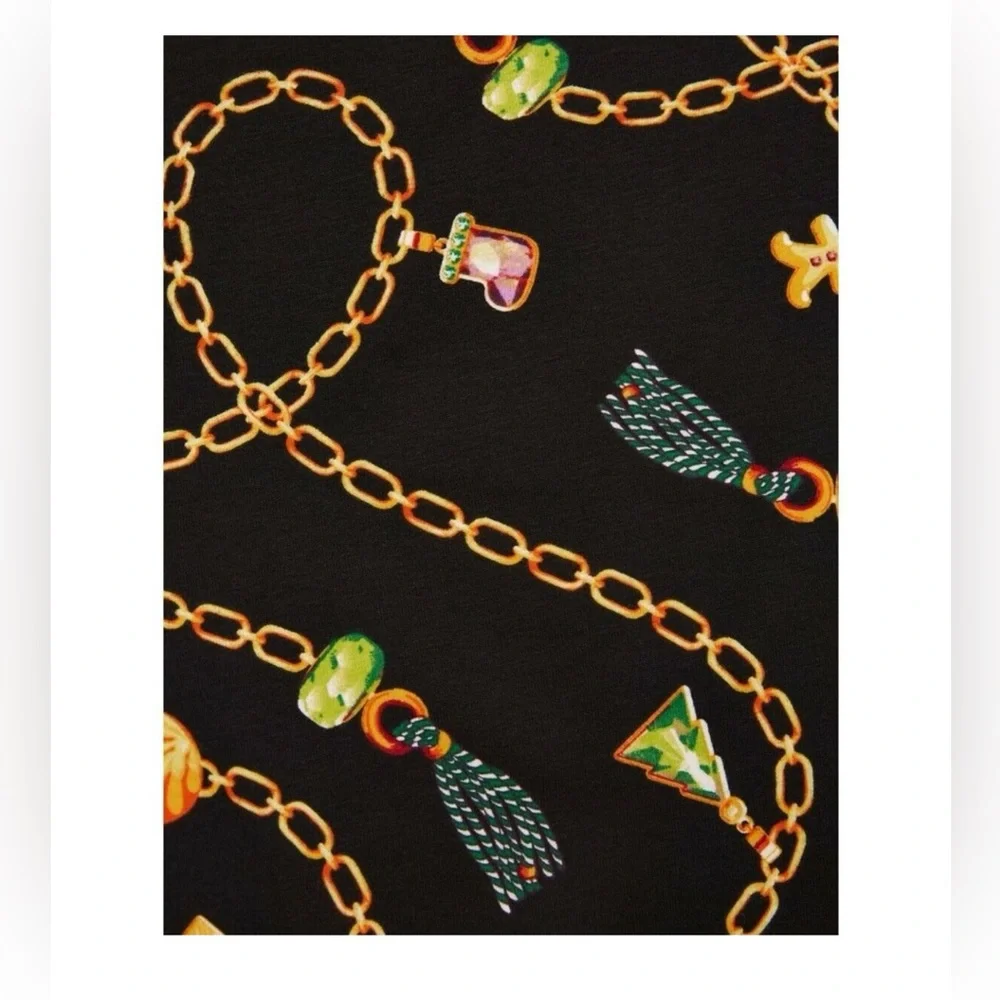 Christmas Gingerbread Charms Jewelry Leggings Size X-Large 15/17 No Boundaries - Picture 5 of 7